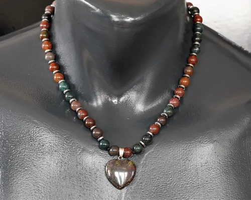 Miniatura 68 de Colgante de corazón de aventurina natural, Collar de cuentas de aventurina genuina, Collar de piedra verde, Collar de piedras preciosas, Cuentas