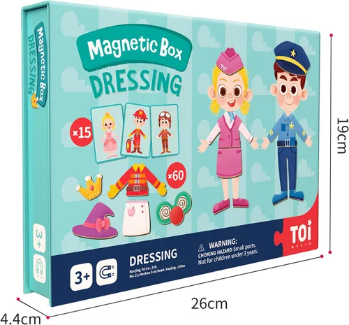 Miniatura 5 de Toi Juguetes magnéticos para niños, cajas de rompecabezas magnéticas con tablero de juego para niños de 3 a 8 años, juguete de mesa preescolar
