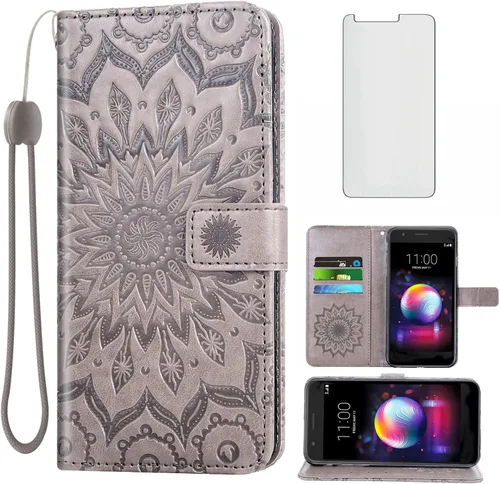 Miniatura 8 de Funda de teléfono para LG K30 2018 5.3/Premier Pro LTE/Phoenix Plus/Harmony 2/K10/Xpression Wallet con protector de pantalla de vidrio templado Flip