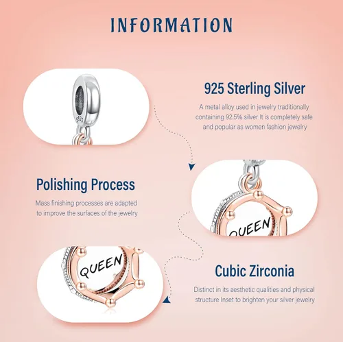 Miniatura 90 de Amufer S925 Charms for Women, compatible with Pandora Bracelets and Necklaces, Jewelry Gift