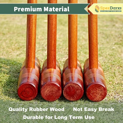 Miniatura 4 de SpexDarxs Juego de croquet de lujo de 35 pulgadas, juego de croquetas para seis jugadores con mazos de madera de primera calidad, bolas