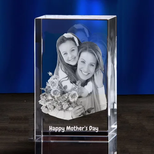 Foto de cristal 3D personalizada con tu propia foto, marco de fotos grabado con láser 3D personalizado, boda, aniversario, Navidad, Día del Padre,
