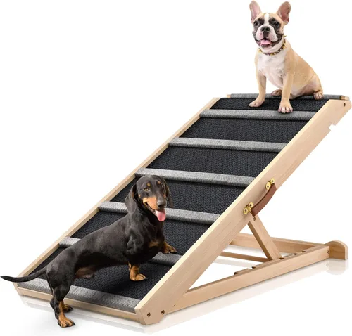 Miniatura 9 de Dog Ramp for Bed - Extra Large, 18'' Wide, Gentle Slope Folding Pet Ramps for Small Large Senior Dogs to Get on High Couches & Cars, Non-Slip Rubber