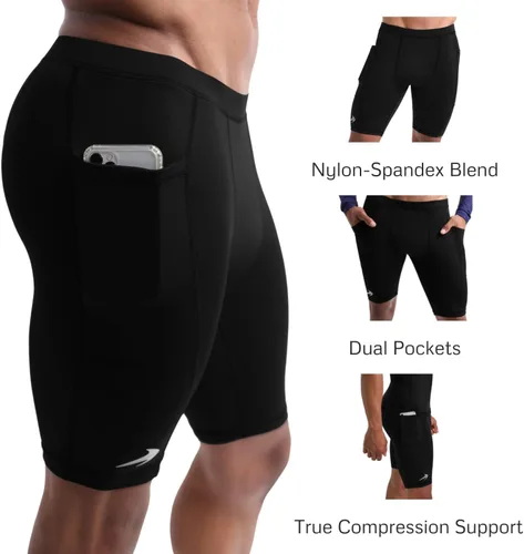 Miniatura 3 de CompressionZ Pantalones cortos de compresión para hombre, ropa interior deportiva de compresión de elastano