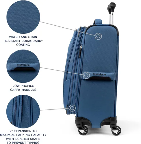 Miniatura 182 de Travelpro Maxlite 5 - Juego de 2 piezas de equipaje de mano de tela, expandibles con 4 ruedas giratorias, bolso blando para debajo del asiento, Negro