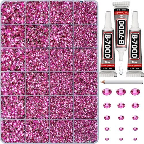 Miniatura 20 de 31000 piezas de diamantes de imitación para hacer brillar, kit de 3 mm de diamantes de imitación con parte trasera plana para manualidades, ropa
