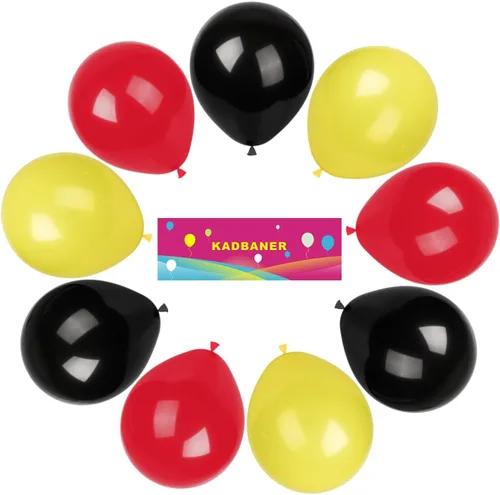 Miniatura 2 de KADBANER Globos rojos, amarillos y negros, paquete de 100 globos de látex de 12 pulgadas