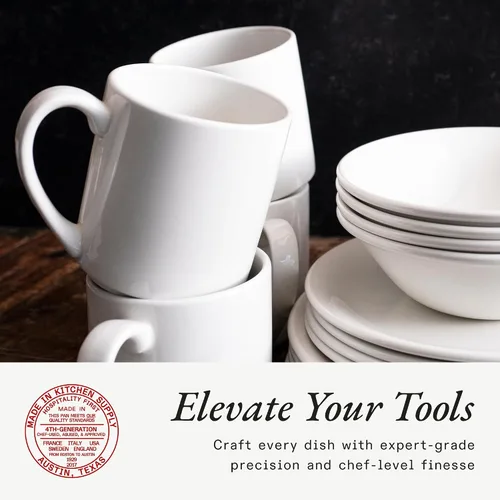 Miniatura 4 de Made In Utensilios de cocina – Juego de 4 tazas de café – 12 oz – Blanco – Porcelana – Fabricado en Inglaterra – Apto para lavavajillas y microondas
