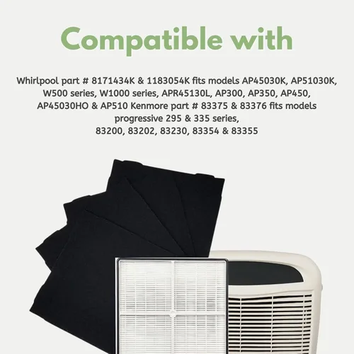Miniatura 3 de Nispira 1183054K 8171434K True HEPA Carbon Pre Filtro para Whirlpool Whispure purificador de aire AP510, AP530, AP450, AP45030HO AP51030K WP500
