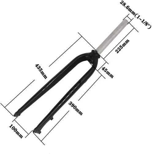 Miniatura 2 de Horquillas rígidas para bicicleta de montaña 26" 27.5" 29" suspensión de aleación de aluminio negra horquillas delanteras - alrededor de 28.92 oz