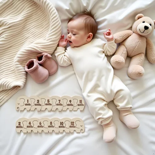 Miniatura 5 de Kate & Milo Accesorios de hito de madera, discos de fotos mensuales para bebés, fotos de recuerdo de recién nacidos, regalo de padres nuevos