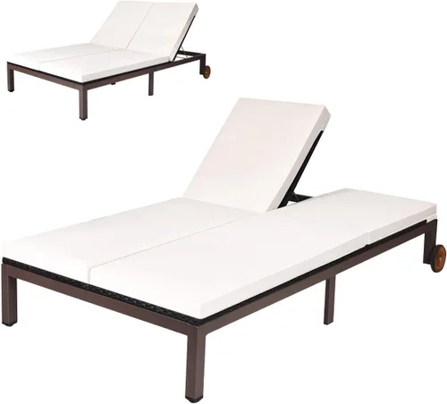 Miniatura 10 de COSTWAY Cojín ajustable para silla de salón de ratán para 2 personas