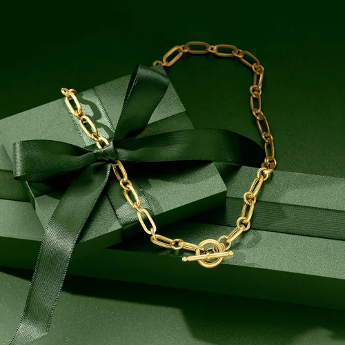 Miniatura 6 de Ross-Simons Italian 18kt Gold Over Sterling Paper Clip Link Necklace