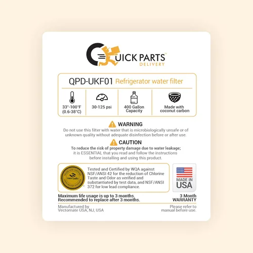 Miniatura 6 de QPD UKF8001 Reemplazo para Whirlpool EDR4RXD1, filtro EveryDrop 4, 4396395, Maytag UKF8001P, UKF8001AXX-750, entrega rápida de piezas, Puriclean II
