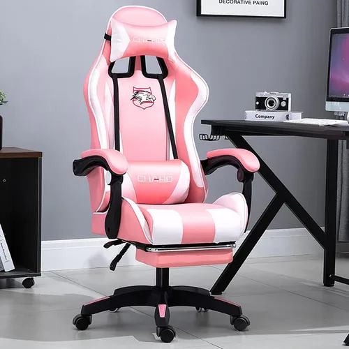 Miniatura 14 de KEUVEN Silla para videojuegos, silla de computadora con reposapiés y soporte lumbar, silla de juego ajustable en altura con asiento giratorio