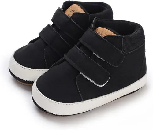 COSANKIM Zapatos deportivos para bebé niño y niña, zapatos de tobillo altos, antideslizantes, suela suave, zapatos de cuna para niños pequeños