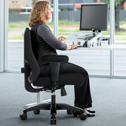 Miniatura 7 de Silla de escritorio de oficina grande y alta de 500 libras, silla de escritorio ergonómica de malla resistente, sillas de computadora giratorias