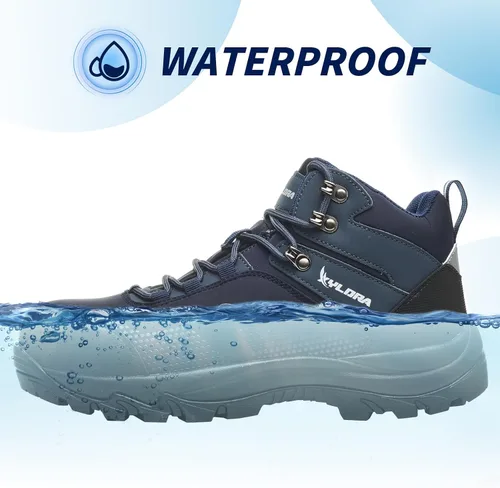 Miniatura 3 de Botas impermeables con punta de acero para hombres, de ancho amplio, antideslizantes, para trabajo, ligeras, zapatos de seguridad, antideslizantes
