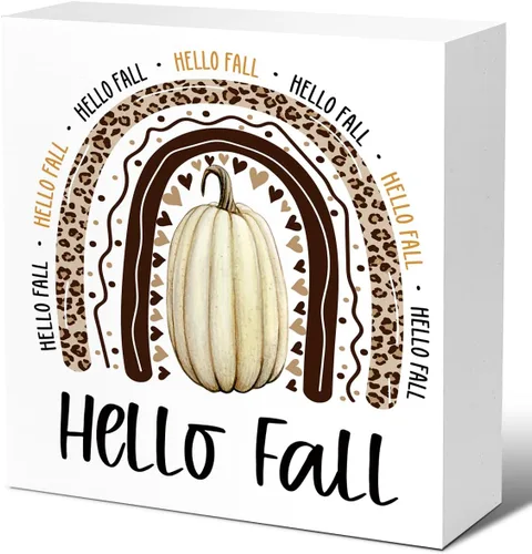 Miniatura 8 de LVQHI Letreros de madera de otoño con texto en inglés «Fall for Jesus He Never Leaves» con cruz de calabaza para el hogar, dormitorio, oficina, Caer
