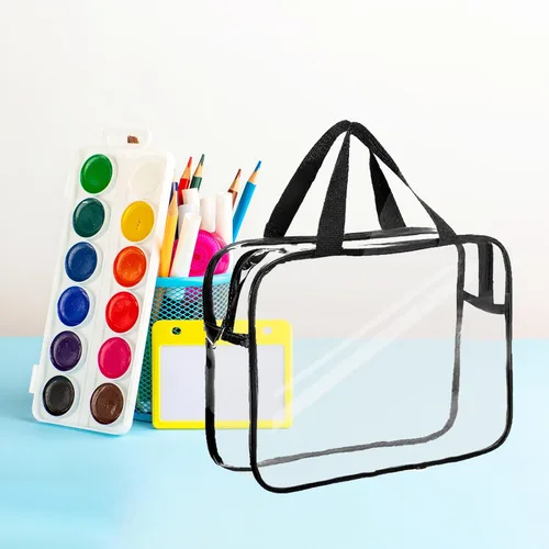 Miniatura 5 de Bolsa de almacenamiento transparente con cremallera, bolsas organizadoras para viajes en casa con asas, para bloques de construcción, rompecabezas