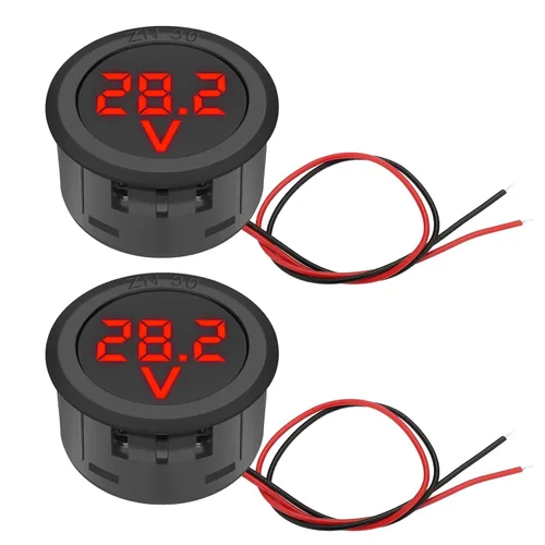 Miniatura 7 de Linkstyle Medidor de voltaje de 2 piezas CC 12 V 24 V, voltímetro de batería de 4 V-100 V, medidor de voltaje de automóvil, pantalla digital LED