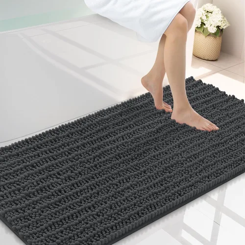 Miniatura 168 de Smiry Alfombras de Baño 24x16 pulgadas, Alfombras de Baño de Chenilla Extra Suaves y Absorbentes, Respaldo de Goma Antideslizante, Lavable a Máquina