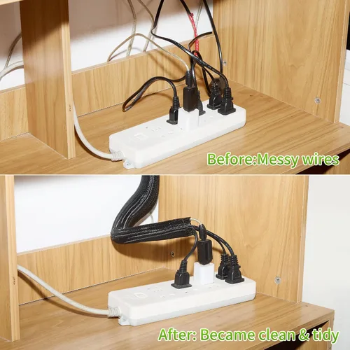 Miniatura 6 de Split Wire Loom - Funda trenzada de 3/8 pulgadas, 50 pies, para gestión de cables, protector de cable para mascotas, TV, escritorio y automóvil