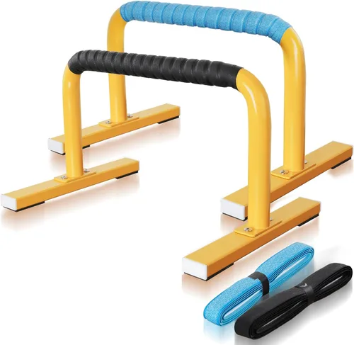 Miniatura 8 de Paraletas de entrenamiento de fuerza, barras de flexión, asas de flexiones, equipo de calistenia para entrenamiento en casa, barras de gimnasia Negro