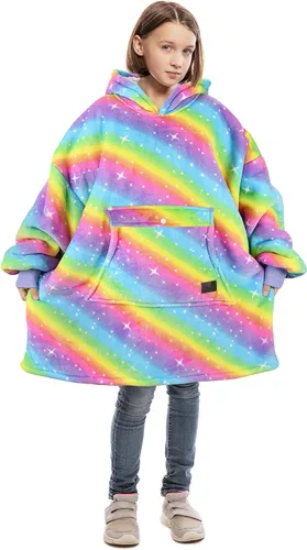 Miniatura 23 de Catalonia Sudadera tipo manta con capucha para niños, sudadera de sherpa extragrande para adolescentes jóvenes, idea de regalo Perro- Niños