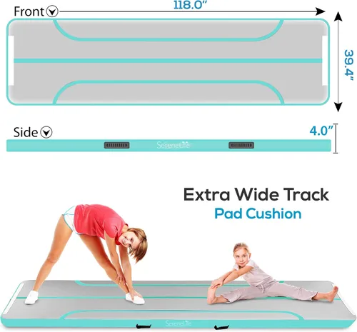 Miniatura 2 de SereneLife Gymnastics Inflatable Air Tumbling Floor Mat Floating Water Mat 10FT, 4in Thickness for Outdoor/Home Indoor Use Tumbling, Training