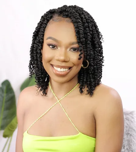Miniatura 16 de Pelo de ganchillo Passion Twist de 10 pulgadas, 8 paquetes, cabello Passion Twist pre-trenzado, cabello de ganchillo Passion Twist para mujeres 1b