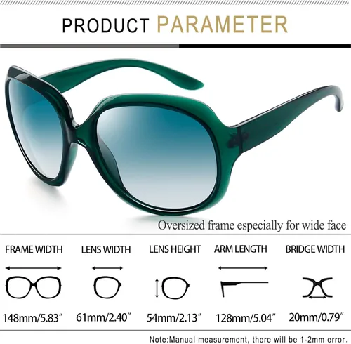 Miniatura 191 de Joopin Lentes de sol de gran tamaño para mujer, polarizados, grandes, para conducción, protección UV, grandes sombras
