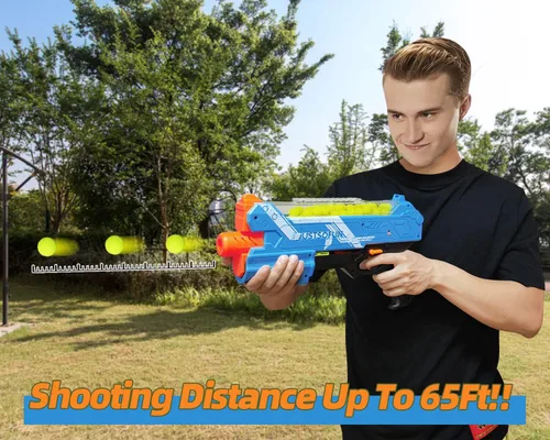 Miniatura 5 de Pistola Blaster con gafas protectoras y 300 rondas de hasta 110 FPS compatible con dardos Nerf Hyper Rounds, fácil de recargar, soporta hasta 50