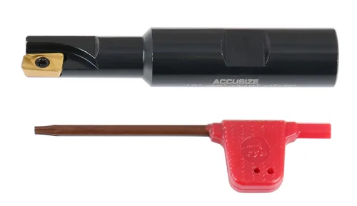 Miniatura 3 de Accusize Industrial Tools Molino de extremo indexable de hombro cuadrado de 90 grados de 1/2 '' con insertos de carburo Apkt11T3, 0056-0913