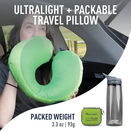 Miniatura 2 de Sea to Summit Aeros Premium Traveller - Almohada inflable para el cuello, color lima
