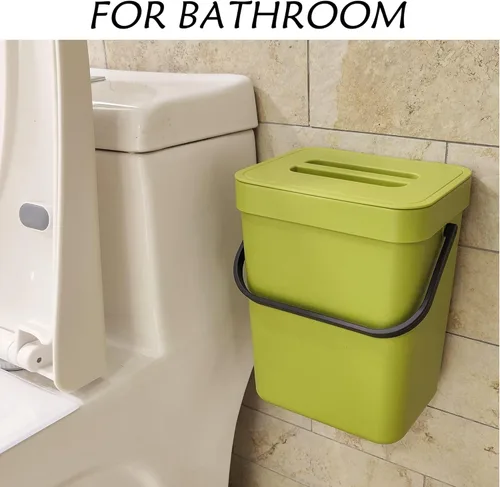 Miniatura 5 de stonespace Cubo de basura pequeño para cocina con tapa, contenedor de compost para cocina interior sellado, bote de basura debajo del fregadero