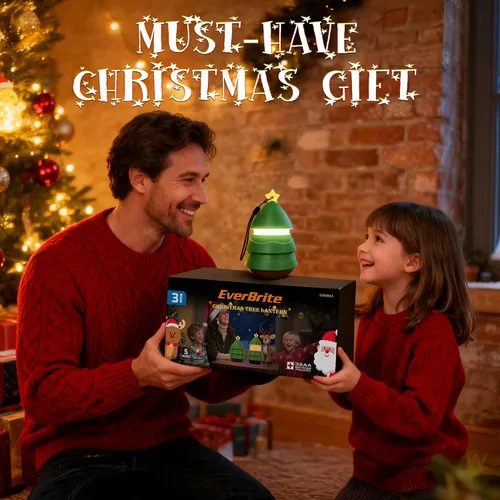 Miniatura 2 de Paquete de 3 faroles para árbol de Navidad de EverBrite para regalo de Navidad, 5 modos de luz, regalos de decoración navideña para mujeres