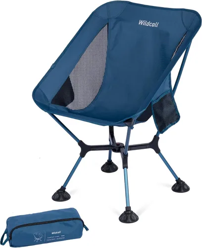 Miniatura 9 de WildCall Silla de camping plegable ligera con marco de configuración rápida, silla de playa compacta para mochileros con pies antideslizantes