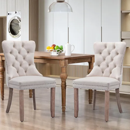 Miniatura 8 de SoarFlash Juego de mesa de cocina y sillas para 4, juego de mesa de comedor de 47 pulgadas para 4 personas con sillas tapizadas de terciopelo, juego