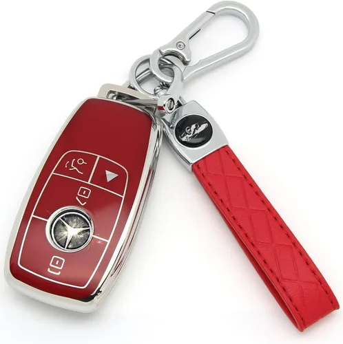 Miniatura 19 de Adecuado para llaves Mercedes Benz. Funda de llave de TPU suave avanzada es compatible con CLS CLK AMG CLK GLC GLE GLS ML SL SLK A C E R S G Llave