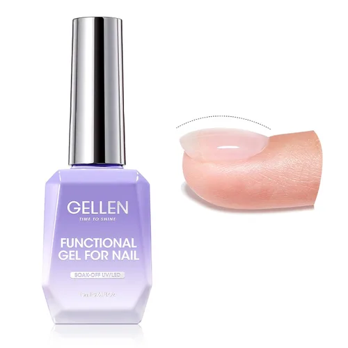 Miniatura 14 de GELLEN Gel constructor de uñas de grado de salón, 5 en 1, sin hema, gel constructor transparente para fortalecedor de ápice de uñas, 0.7 onzas Gel