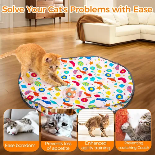 Miniatura 5 de VIWIK Juguetes interactivos para gatos de interior, juego de caza de ratones para esconderse, juguete de pelota para gatos, juguetes de gatitos
