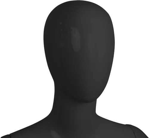 Miniatura 5 de 2 piezas de maniquí femenino negro Torso altura ajustable brazos desmontables vestido forma exhibición w/metal soporte