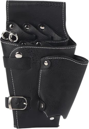ZJchao Riñonera para estilista, tijeras de peluquería, bolsa de cintura de piel sintética, herramientas de peluquería, estuche para tijeras con