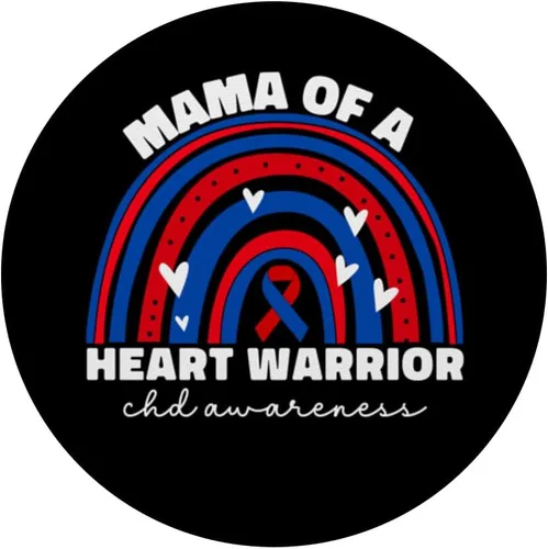 Miniatura 3 de Mama of a Warrior CHD Congenital Heart Defects Awareness Mama PopSockets intercambiables PopGrip