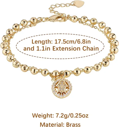 Miniatura 35 de HZMAN Pulsera de cruz con cuentas de rosario virgen de Guadalupe ajustable para mujer, regalo de joyería