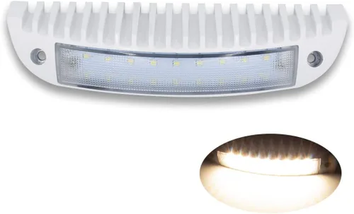 Raycharm - Lámpara LED de porche de perfil bajo para RV y barco de 9.1", con haz de inundación enfocado de 40° hacia abajo, luz blanca cálida de