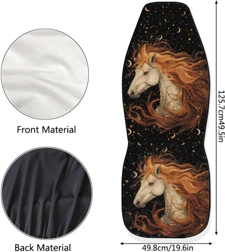 Miniatura 5 de Bulopur Art Horse - Juego de 2 fundas universales para asientos delanteros de automóvil, protectores enteros adecuados para la mayoría