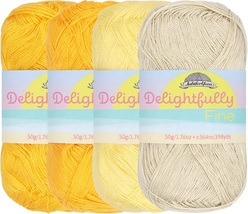 Miniatura 11 de JubileeYarn - Hilo deliciosamente fino, 1.76 oz/madeja de rayón de bambú y encaje, tonos de azul, 4 madejas