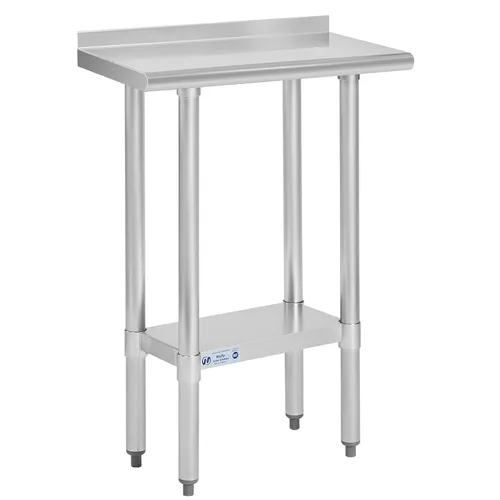 Miniatura 34 de Mesa de acero inoxidable para preparación y trabajo, con ruedas giratorias, mesa resistente, comercial NSF, con estante inferior y protector